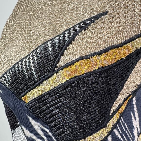 MISSONI Metallic Knit Sleeveless Mini Dress 40 US 4 Gold Graphic Fish Italy RARE - Picture 6 of 14